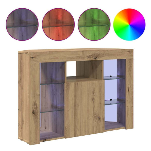 Kulma LED TV -kaappi 100x40x68cm Artisan tammi Tekninen puu