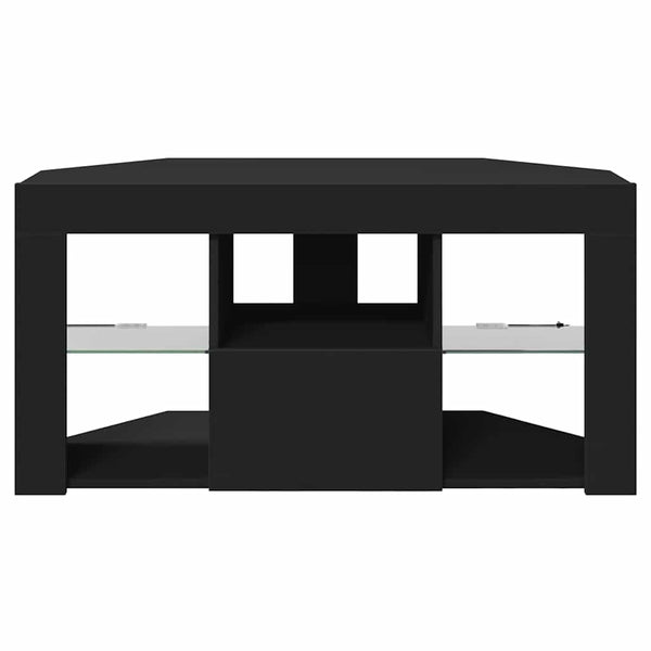 Kulma LED TV -kaappi Musta 101 x 40 x 50 cm Tekninen puu