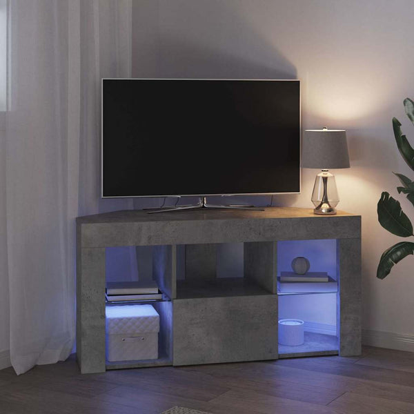 Kulma LED TV -kaappi Betoni Harmaa 103 x 40 x 50 cm
