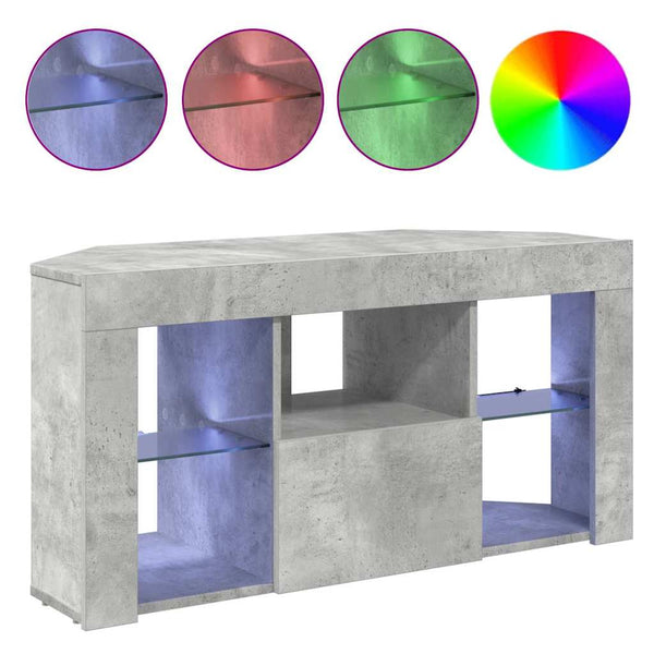 Kulma LED TV -kaappi Betoni Harmaa 103 x 40 x 50 cm