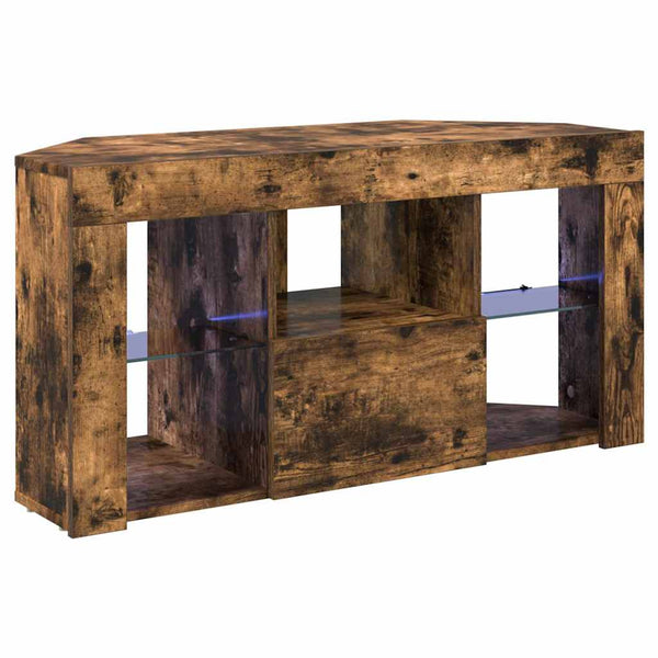 Kulma LED TV -kaappi 100 x 40 x 50 cm Savupähkinä Tekninen puu