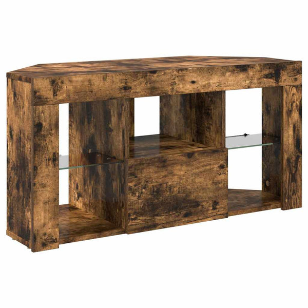 Kulma LED TV -kaappi 100 x 40 x 50 cm Savupähkinä Tekninen puu