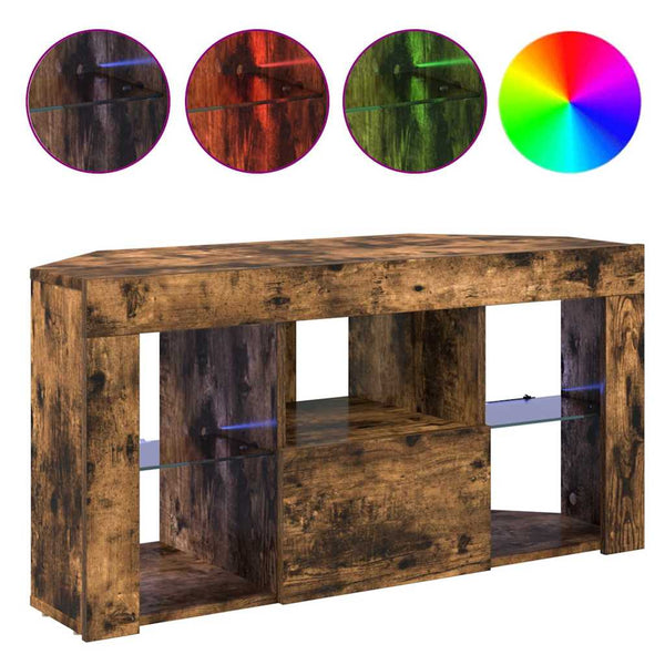 Kulma LED TV -kaappi 100 x 40 x 50 cm Savupähkinä Tekninen puu