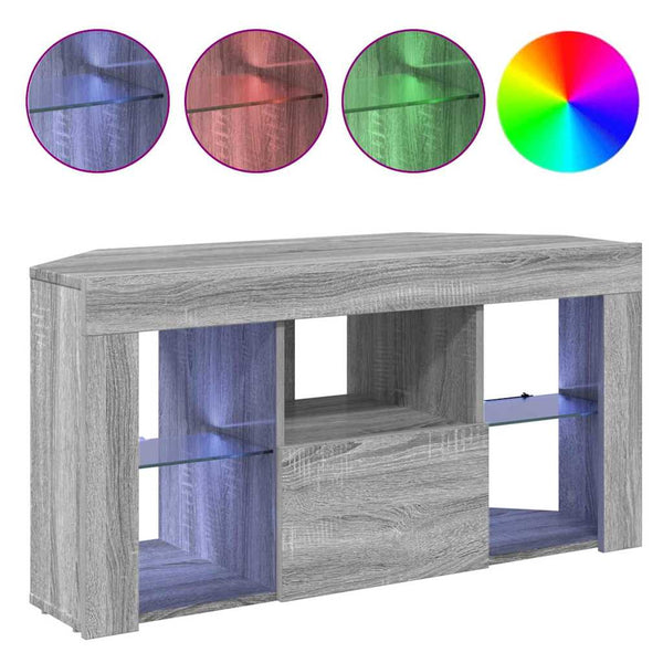 Kulma LED TV -kaappi Harmaa Sonoma 106 x 40 x 50 cm