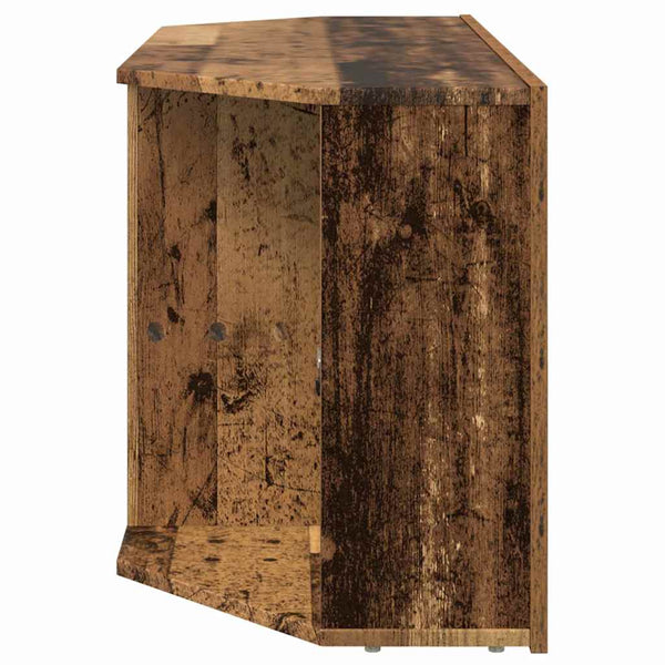 Kulma LED TV -kaappi Vanha Puu 107 x 40 x 50 cm Tekninen puu