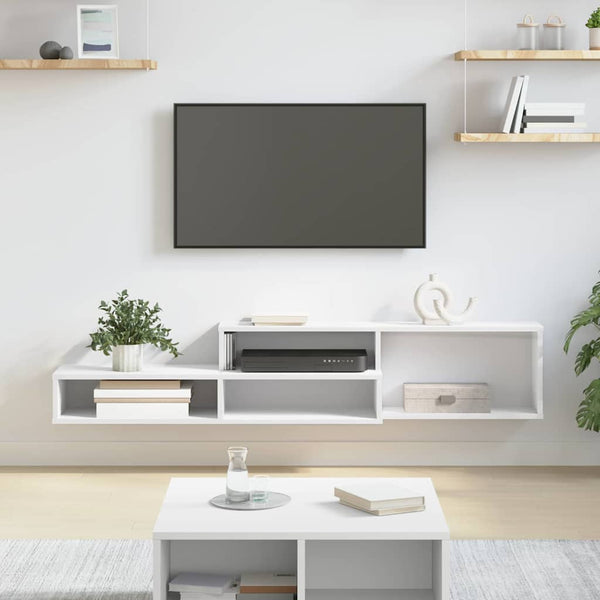 Seinälle asennettava TV-teline 150x25x28,5 cm Tekninen puu