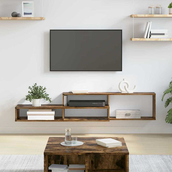Televisio teline seinälle asennettavaksi 150x25x28,5cm Tekninen puu