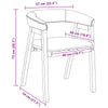 Ruokatuolit 2 kpl Kestävä Kumipuinen Valkoinen 54 x 57 x 73 cm