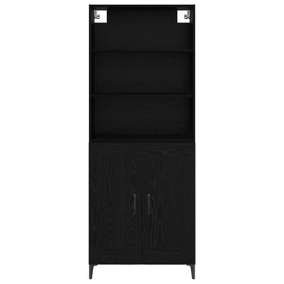 Sivupöytä Seinäkiinnitettävä 2 pcs Musta tammi Tekninen puu