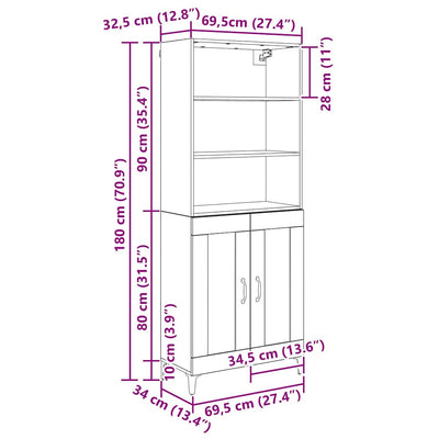 Sivupöytä Seinäkiinnitettävä 2 pcs Musta tammi Tekninen puu
