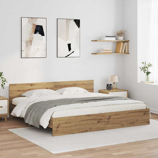 Sängyn runko päätyllä Artisan tammi 200 x 200 cm Tekninen puu