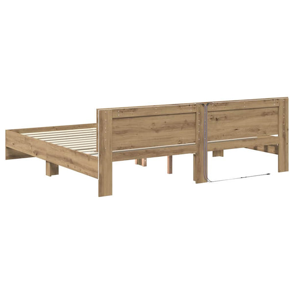 Sängyn runko päätyllä Artisan tammi 200 x 200 cm Tekninen puu