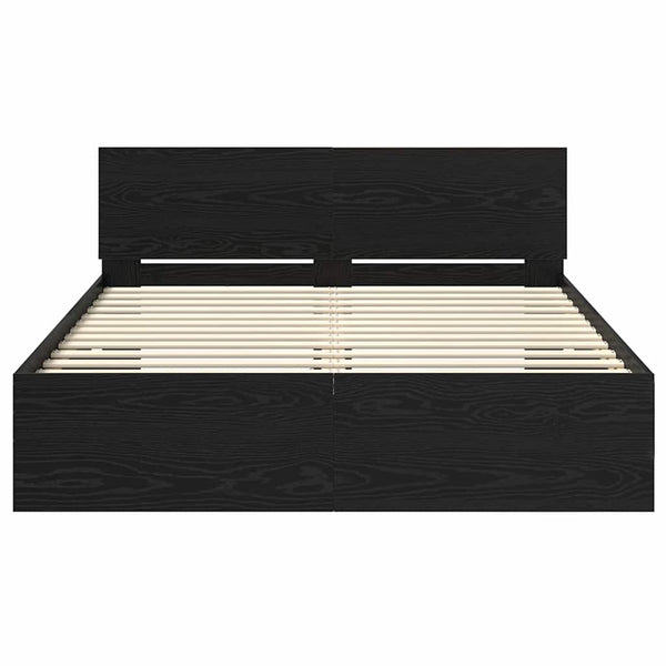 Sängyn runko päätyllä Musta tammi. 5FT King Size Tekninen puu