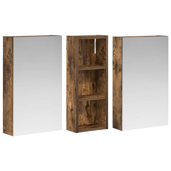 Kylpyhuoneen kaappisetti 3 kpl 80 x 10,5 x 50 cm Tekninen puu