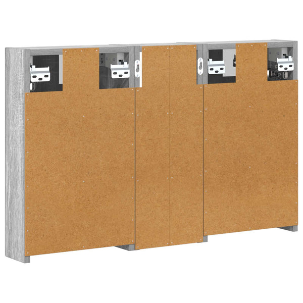 Kylpyhuoneen kaappisetti 3 kpl 80 x 10,5 x 50 cm Tekninen puu