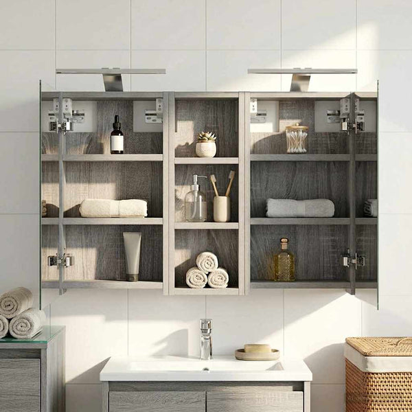 Kylpyhuoneen kaappisetti 3 kpl 80 x 10,5 x 50 cm Tekninen puu