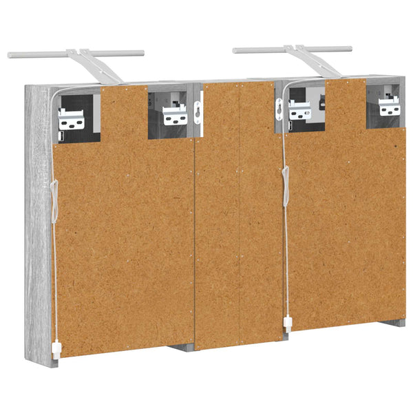 Kylpyhuoneen kaappisetti 3 kpl 80 x 10,5 x 50 cm Tekninen puu