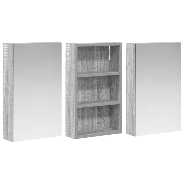 Kylpyhuoneen kaappisetti 3 kpl 90 x 10,5 x 50 cm Tekninen puu