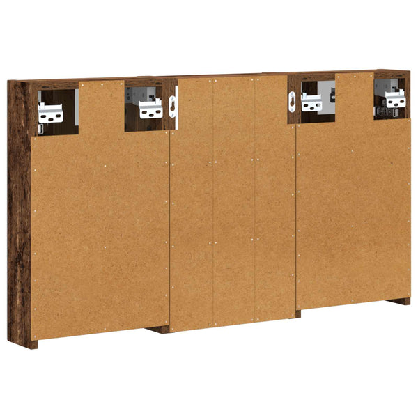 Kylpyhuoneen kaappisetti 3 kpl 90 x 10,5 x 50 cm Tekninen puu