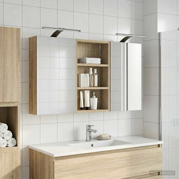 Kylpyhuoneen kaappisetti 3 kpl 90 x 10,5 x 50 cm Tekninen puu