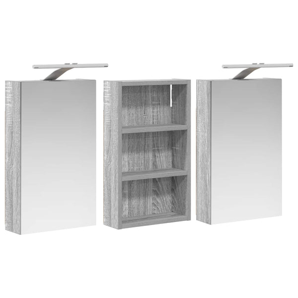 Kylpyhuoneen kaappisetti 3 kpl 90 x 10,5 x 50 cm Tekninen puu