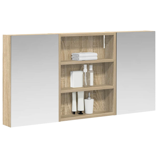 Kylpyhuoneen kaappisetti 3 kpl 100 x 10,5 x 50 cm Tekninen puu