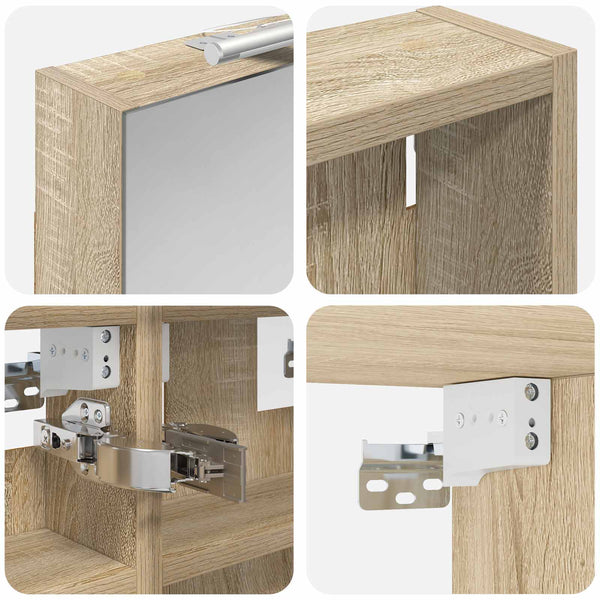 Kylpyhuoneen kaappisetti 3 kpl 100 x 10,5 x 50 cm Tekninen puu