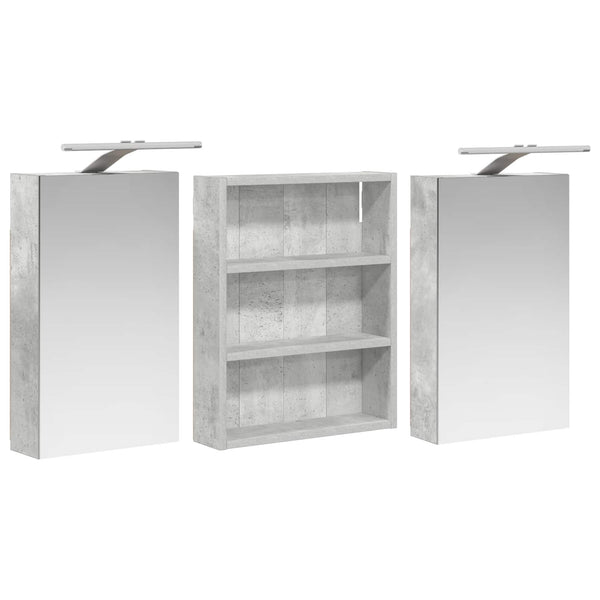 Kylpyhuoneen kaappisetti 3 kpl 100 x 10,5 x 50 cm Tekninen puu