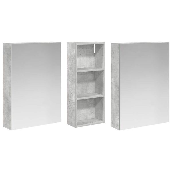 Kylpyhuoneen kaappisetti 3 kpl 130 x 14,5 x 70 cm Tekninen puu