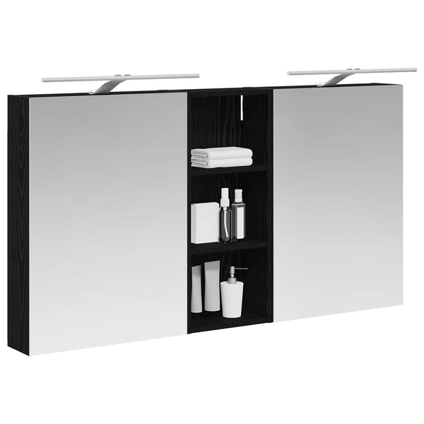 Kylpyhuoneen kaappisetti 3 kpl 130 x 14,5 x 70 cm Tekninen puu