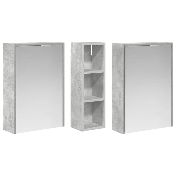 Kylpyhuoneen kaappisetti 3 kpl 106 x 16 x 62,5 cm Tekninen puu