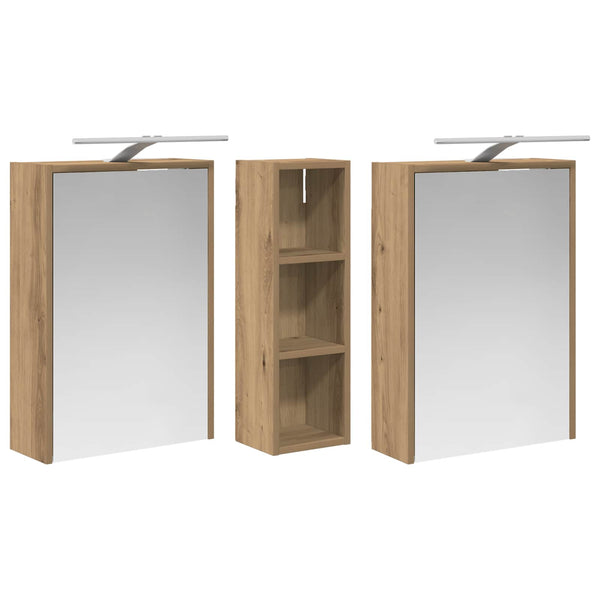 Kylpyhuoneen kaappisetti 3 kpl 106 x 16 x 62,5 cm Tekninen puu