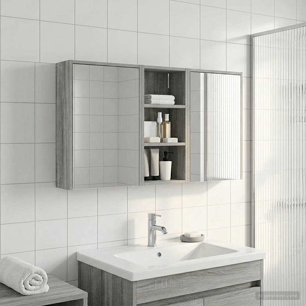 Kylpyhuoneen kaappisetti 3 kpl 116 x 16 x 62,5 cm Tekninen puu