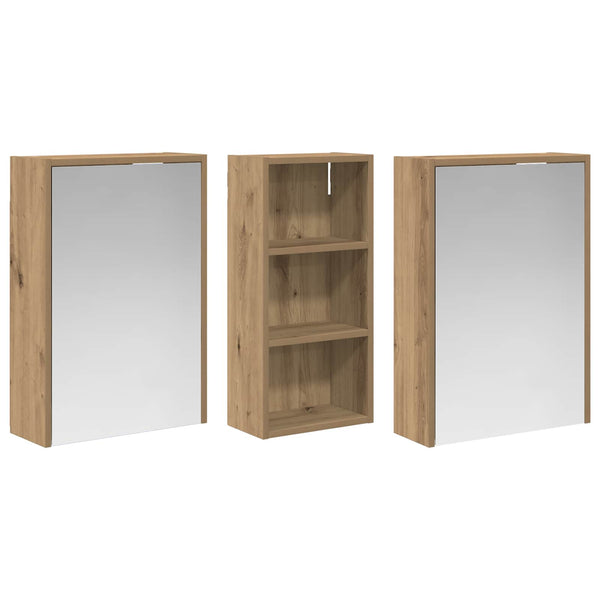 Kylpyhuoneen kaappisetti 3 kpl 116 x 16 x 62,5 cm Tekninen puu