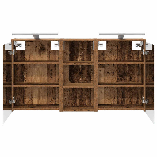 Kylpyhuoneen kaappisetti 3 kpl 116 x 16 x 62,5 cm Tekninen puu