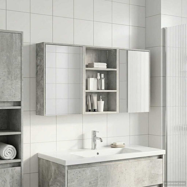 Kylpyhuoneen kaappisetti 3 kpl 126 x 16 x 62.5 cm Tekninen puu