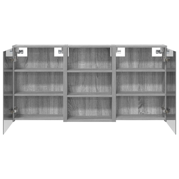 Kylpyhuoneen kaappisetti 3 kpl 126 x 16 x 62.5 cm Tekninen puu