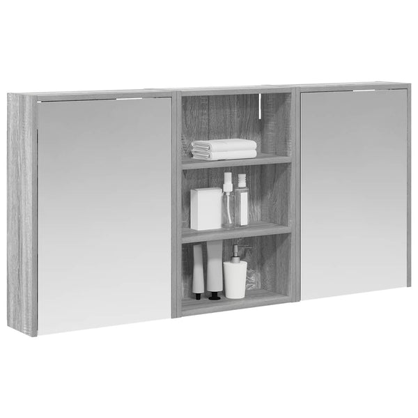 Kylpyhuoneen kaappisetti 3 kpl 126 x 16 x 62.5 cm Tekninen puu