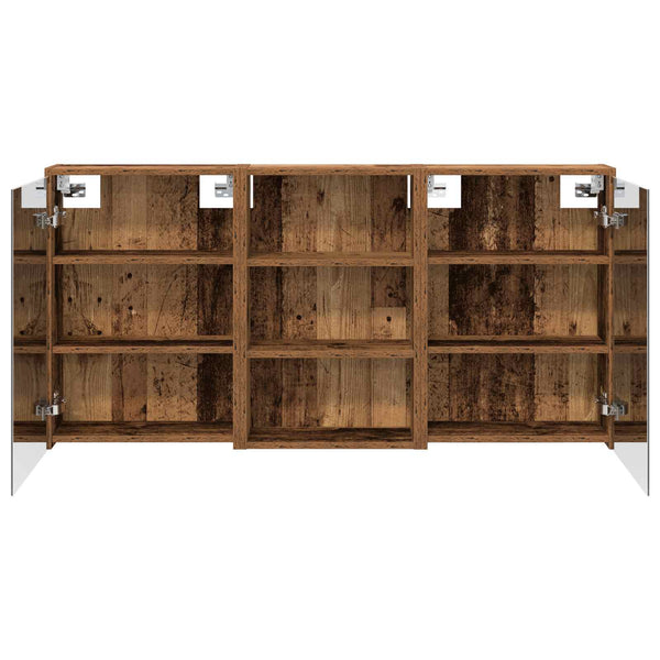 Kylpyhuoneen kaappisetti 3 kpl 126 x 16 x 62.5 cm Tekninen puu