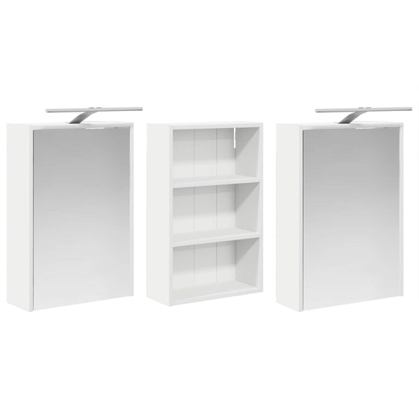 Kylpyhuoneen kaappisetti 3 kpl 126 x 16 x 62.5 cm Tekninen puu