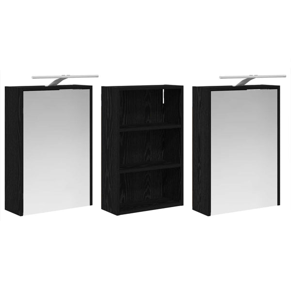 Kylpyhuoneen kaappisetti 3 kpl 126 x 16 x 62.5 cm Tekninen puu