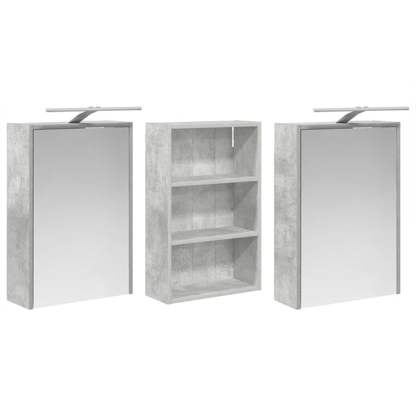 Kylpyhuoneen kaappisetti 3 kpl 126 x 16 x 62.5 cm Tekninen puu
