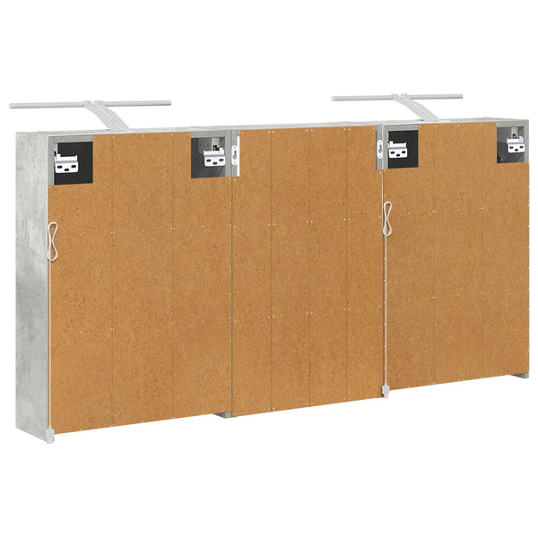 Kylpyhuoneen kaappisetti 3 kpl 126 x 16 x 62.5 cm Tekninen puu