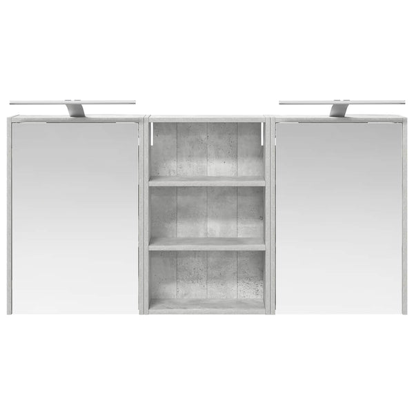 Kylpyhuoneen kaappisetti 3 kpl 126 x 16 x 62.5 cm Tekninen puu