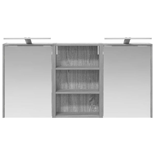 Kylpyhuoneen kaappisetti 3 kpl 126 x 16 x 62.5 cm Tekninen puu