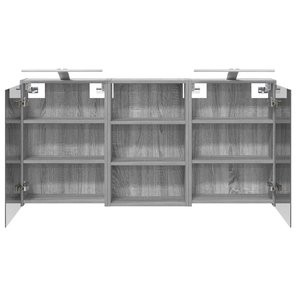 Kylpyhuoneen kaappisetti 3 kpl 126 x 16 x 62.5 cm Tekninen puu