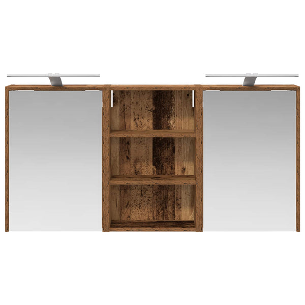 Kylpyhuoneen kaappisetti 3 kpl 126 x 16 x 62.5 cm Tekninen puu