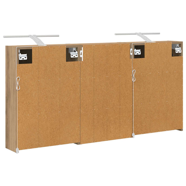 Kylpyhuoneen kaappisetti 3 kpl 126 x 16 x 62.5 cm Tekninen puu
