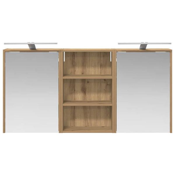 Kylpyhuoneen kaappisetti 3 kpl 126 x 16 x 62.5 cm Tekninen puu