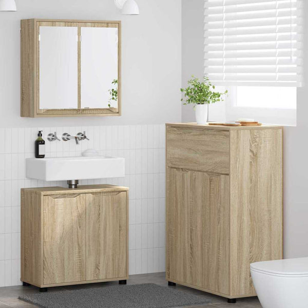 Kylpyhuonekalustesetti 3 kpl Sonoman tammi 72,5 x 36,5 x 100 cm